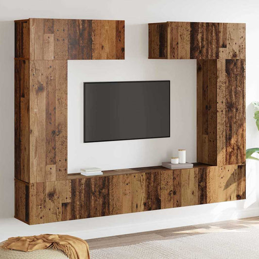 TV-Schranksystem 6 pcs Altholz 200 x 30 x 150 cm Holzwerkstoff