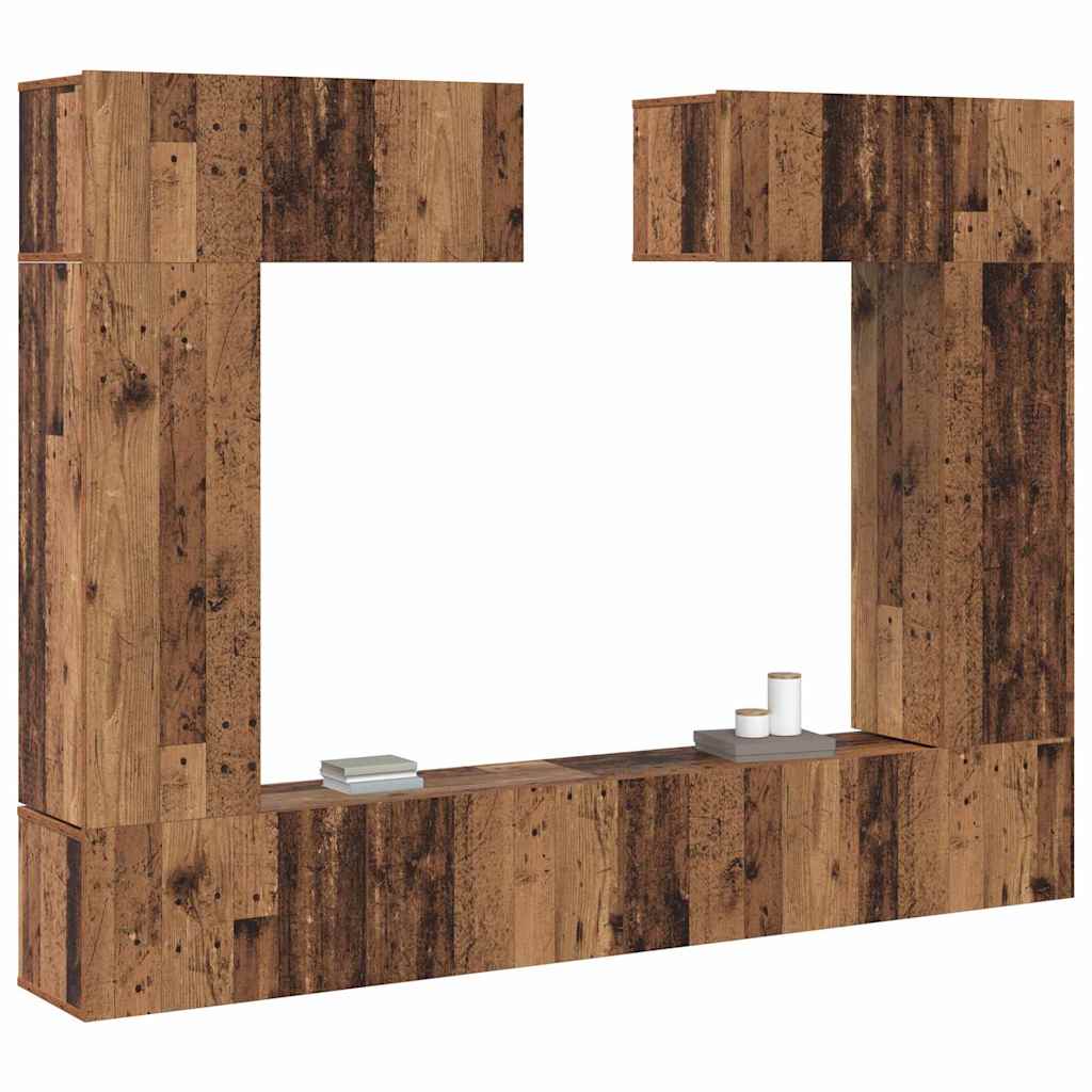 TV-Schranksystem 6 pcs Altholz 200 x 30 x 150 cm Holzwerkstoff