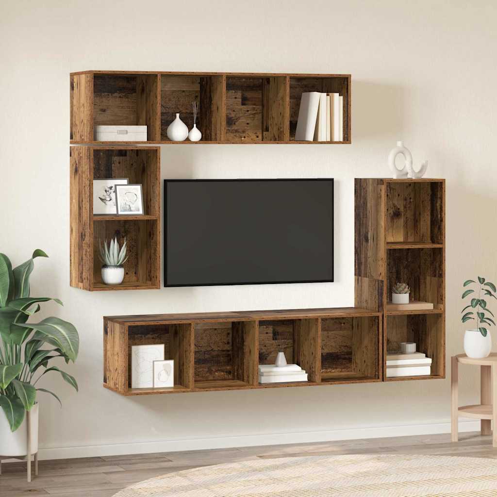 TV-Schrankset 4 stk. Altholz Holzwerkstoff