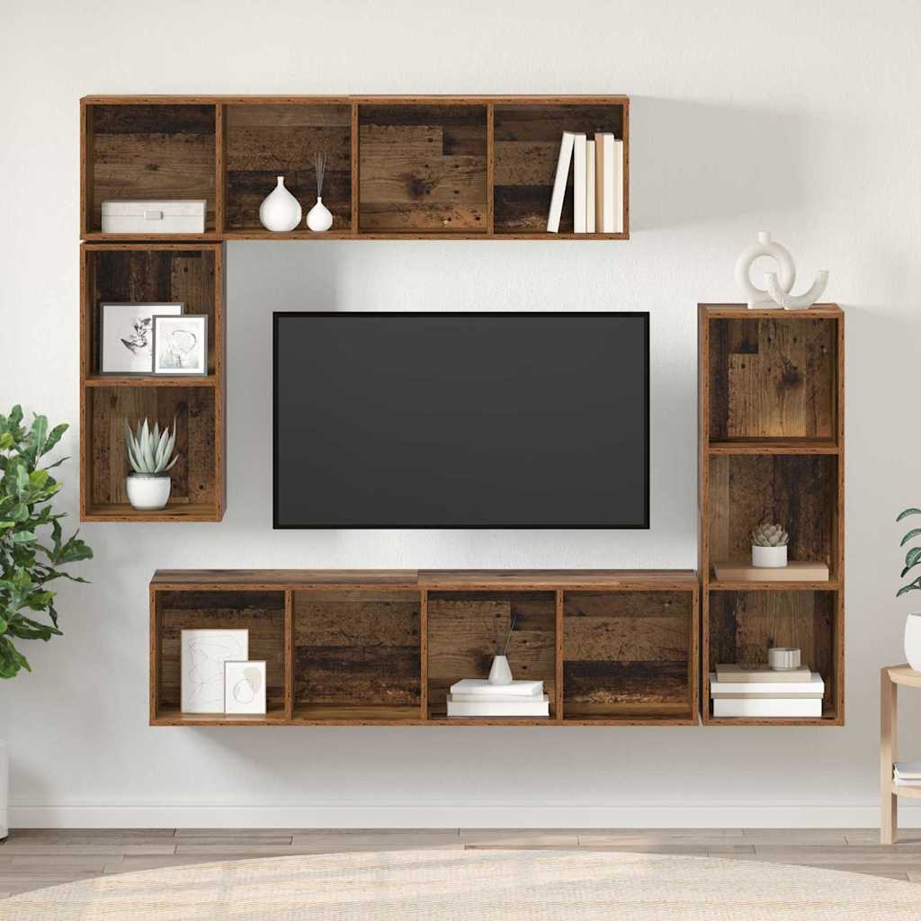 TV-Schrankset 4 stk. Altholz Holzwerkstoff