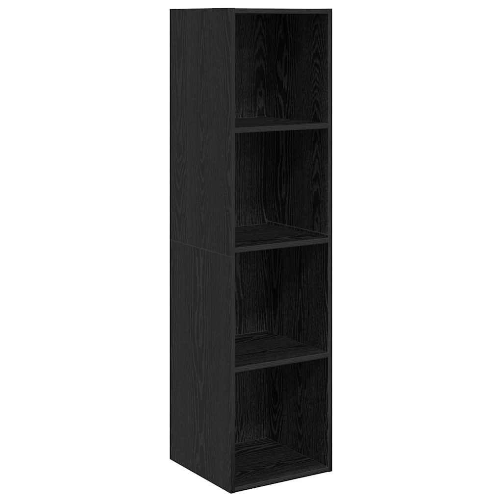 TV-Schrank-Set 4 pcs Schwarz Eichen-Optik 37 x 37 x 142,5 cm