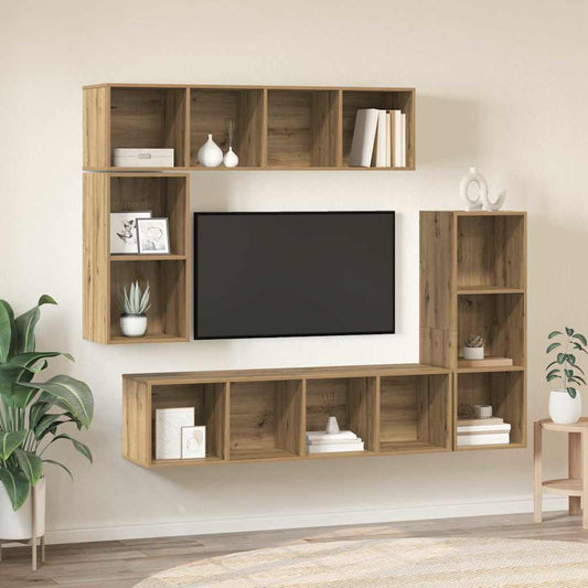 TV-Schrank-Set 4 pcs Artisan-Eiche 37 x 37 x 142,5 cm