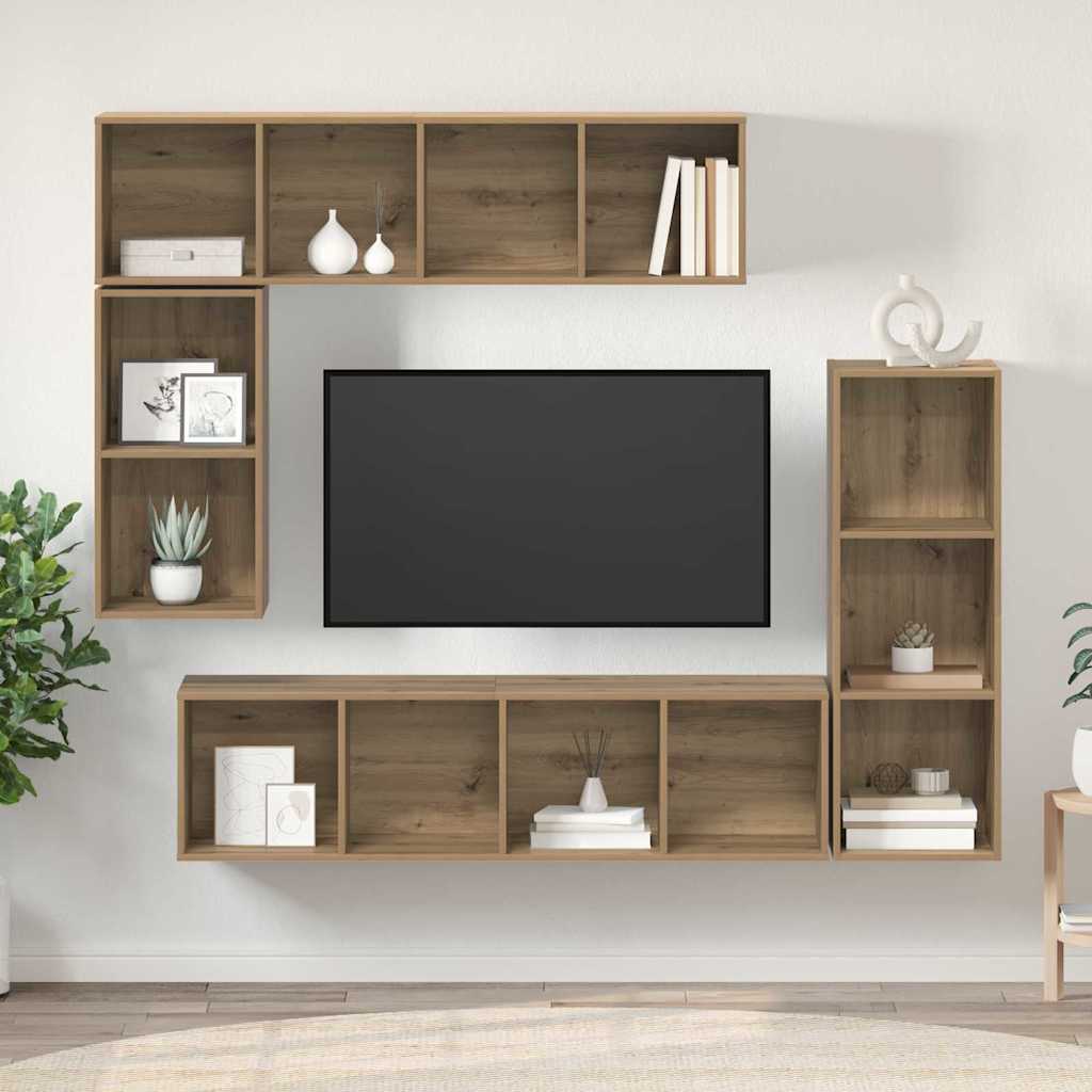 TV-Schrankset 4 pcs Artisan-Eiche Holzwerkstoff