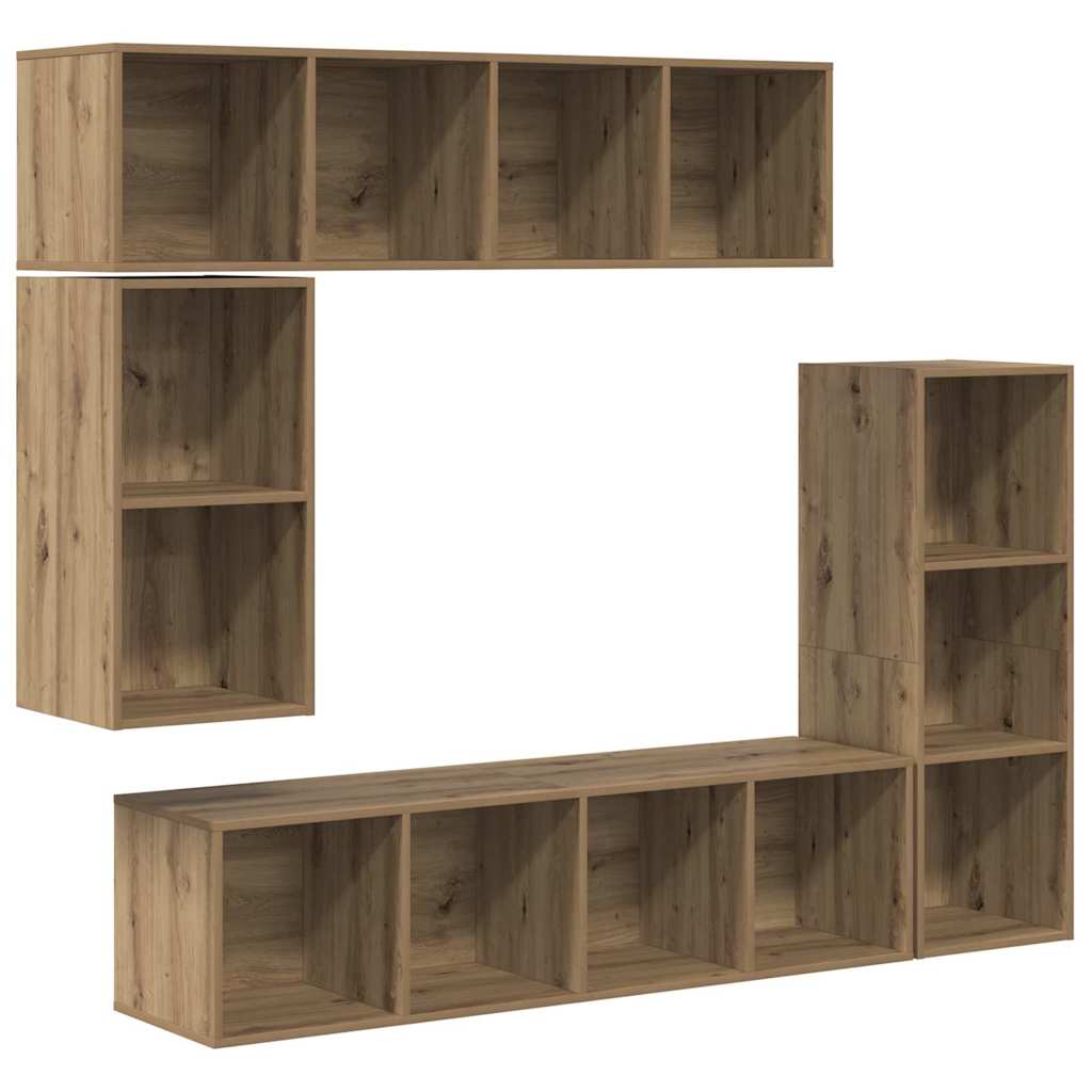 TV-Schrank-Set 4 pcs Artisan-Eiche 37 x 37 x 142,5 cm