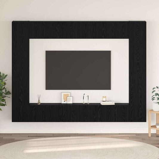 TV-Schrank-Set Wandmontiert 10 pcs Schwarz Eichen-Optik