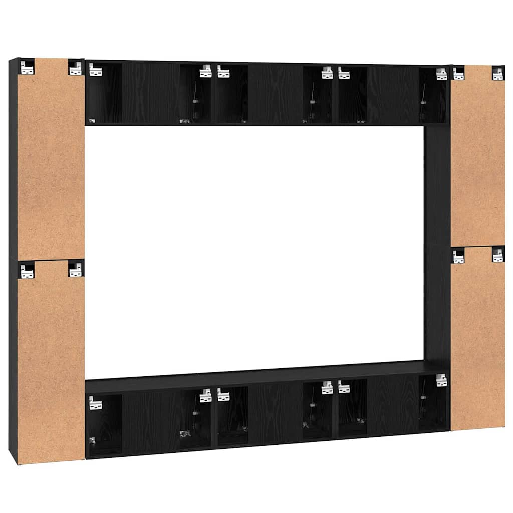 TV-Schrank-Set Wandmontiert 10 pcs Schwarz Eichen-Optik