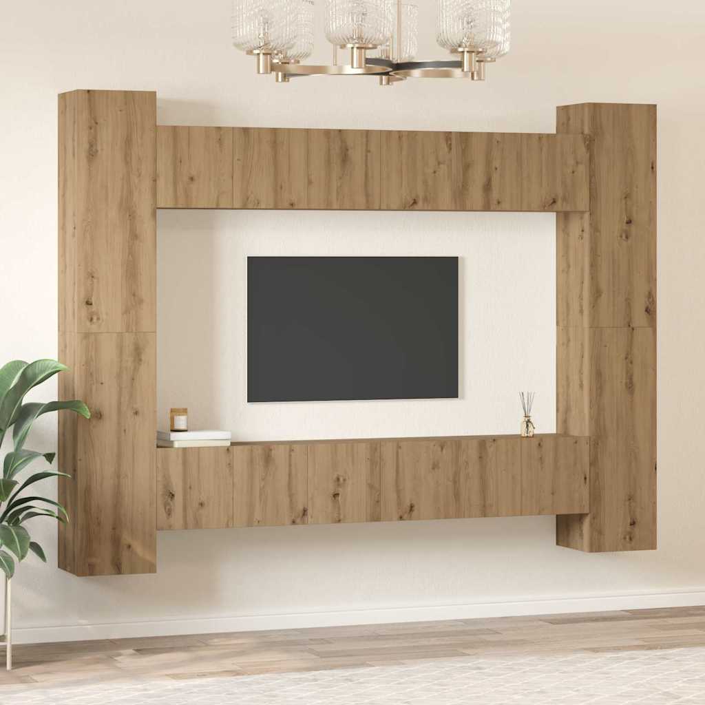 TV-Schrank-Set 10 pcs Artisan-Eiche 30,5 x 30 x 90 cm