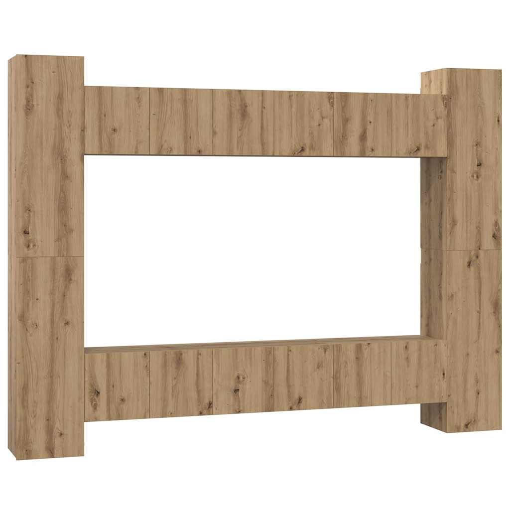 TV-Schrank-Set 10 pcs Artisan-Eiche 30,5 x 30 x 90 cm