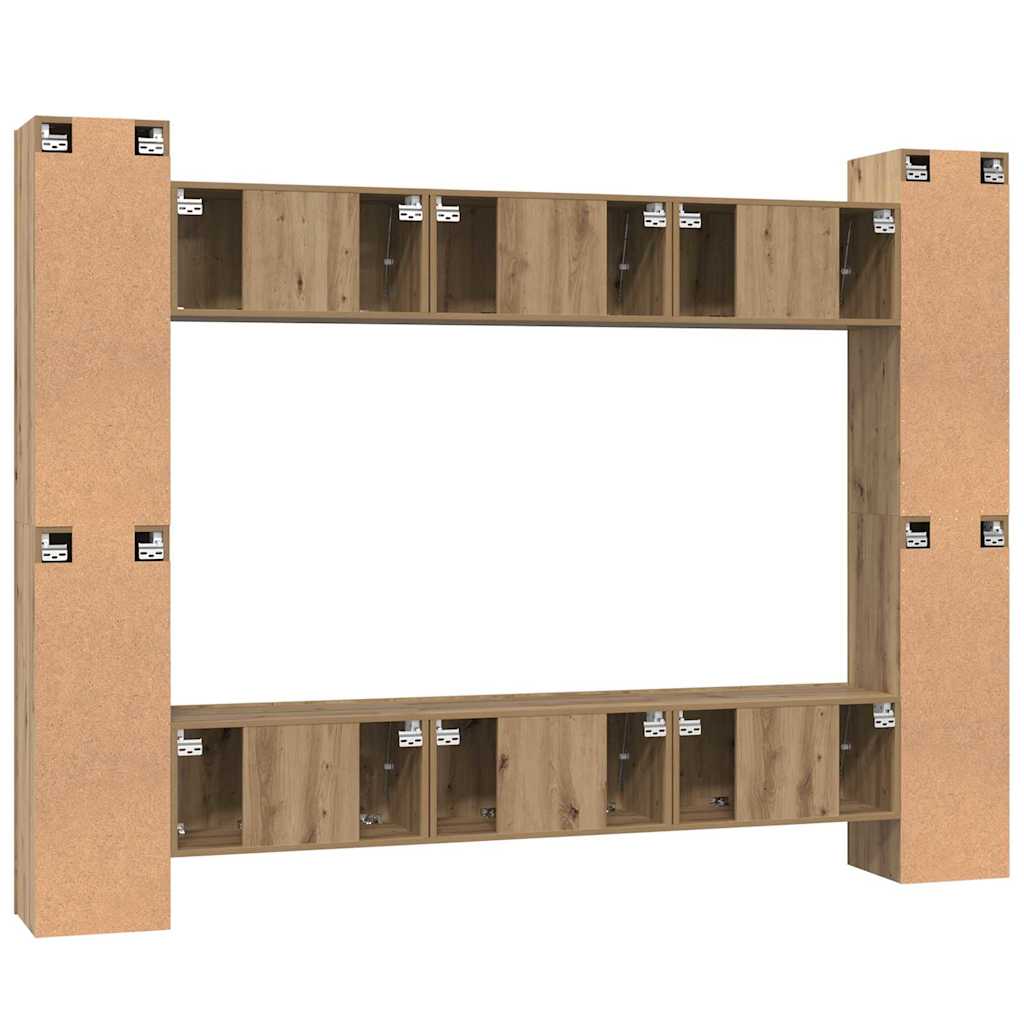 TV-Schrank-Set 10 pcs Artisan-Eiche 30,5 x 30 x 90 cm