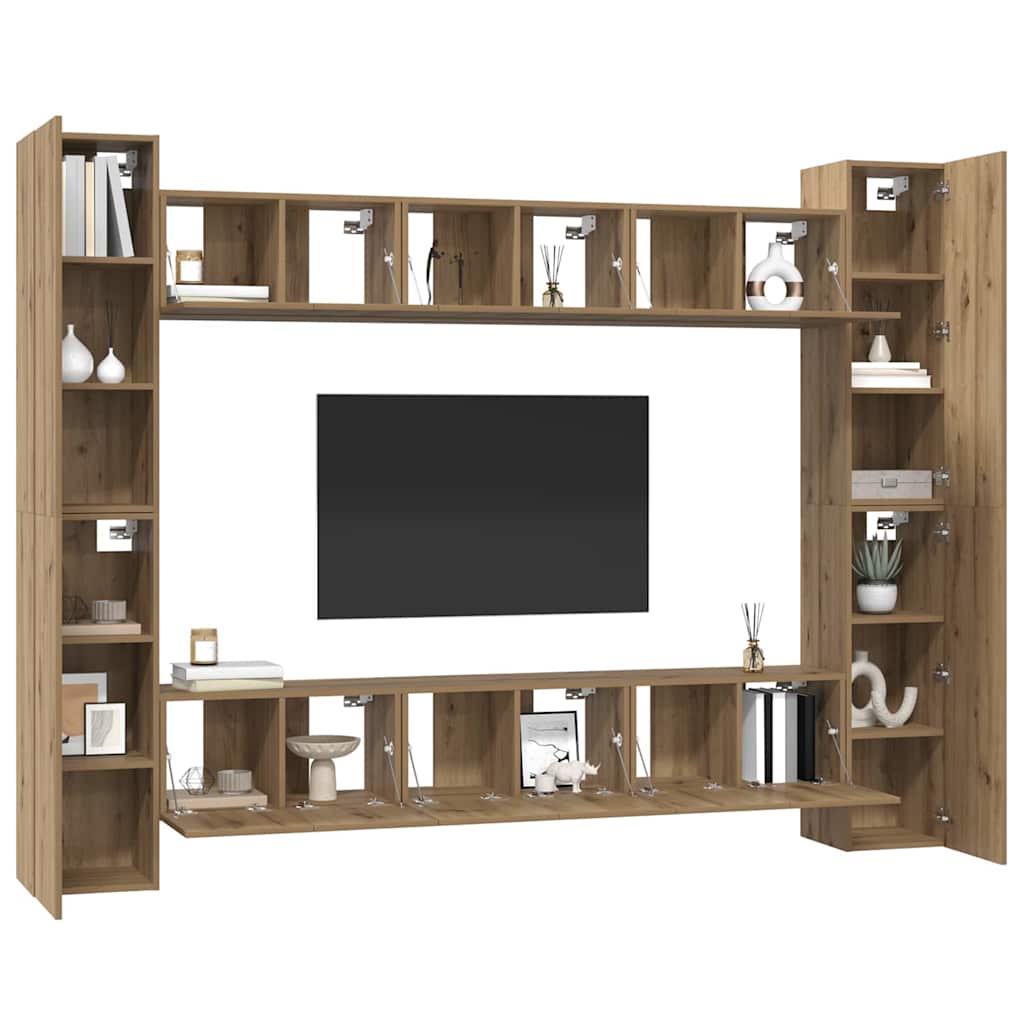TV-Schrank-Set 10 pcs Artisan-Eiche 30,5 x 30 x 90 cm