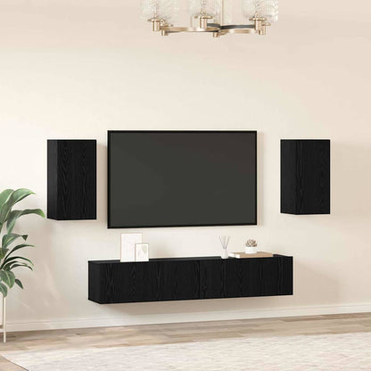 TV-Schrankset 4 stk. 80 x 30 x 30 cm Schwarz Eichen-Optik
