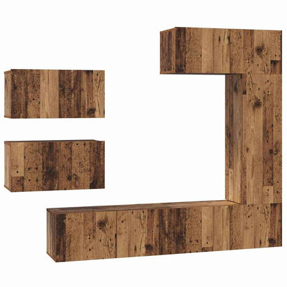 TV-Schrankset 6 stk. Altholz Holzwerkstoff