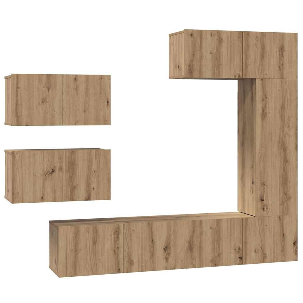 TV-Schrankset 6 stk. Artisan-Eiche Holzwerkstoff