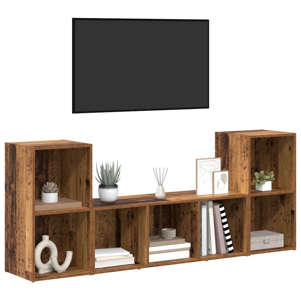 TV-Schrankset Wandmontiert 3 pcs Braun Holzwerkstoff