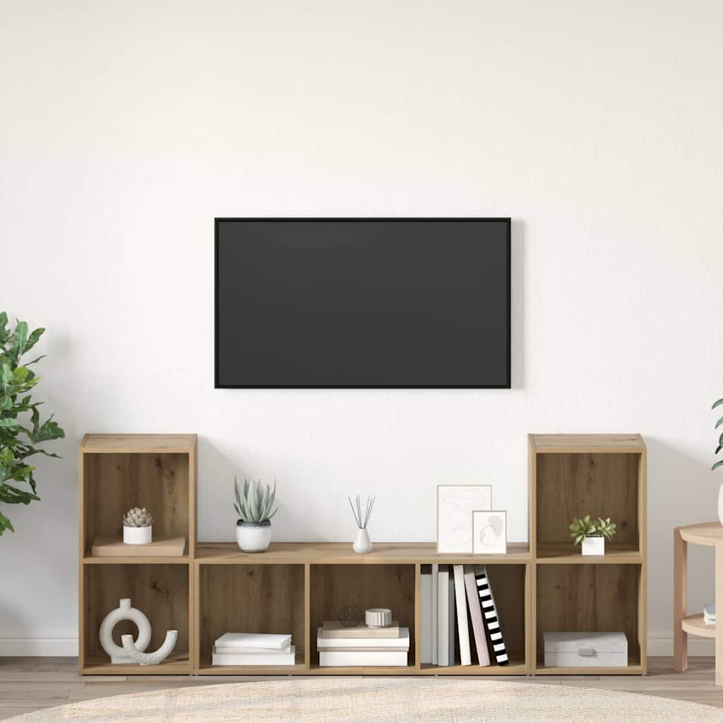 TV-Schrankset 3 pcs Braun Holzwerkstoff