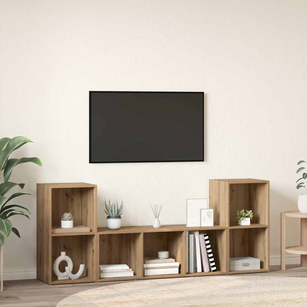 TV-Schrankset 3 pcs Braun Holzwerkstoff