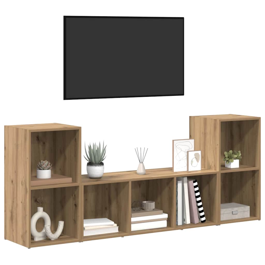 TV-Schrankset 3 pcs Braun Holzwerkstoff