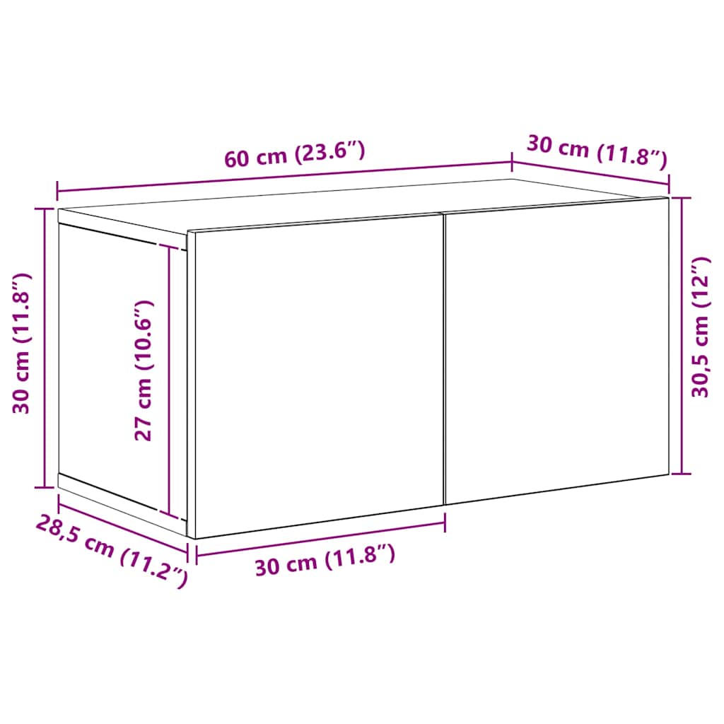 TV-Schrankset 4 pcs Schwarz Eichen-Optik Holzwerkstoff