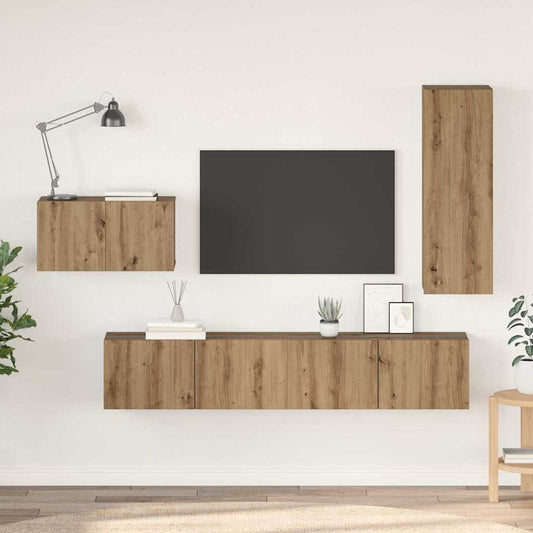 TV-Schrank-Set 4 pcs Artisan-Eiche 30,5 x 30 x 90 cm
