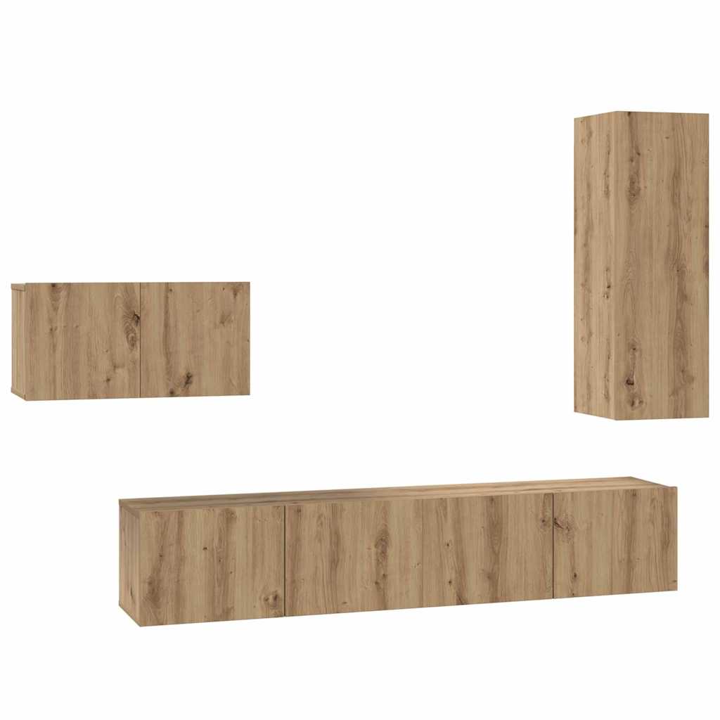 TV-Schrank-Set 4 pcs Artisan-Eiche 30,5 x 30 x 90 cm