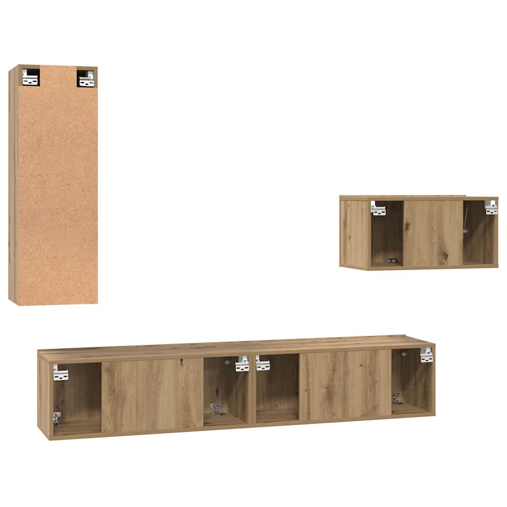 TV-Schrank-Set 4 pcs Artisan-Eiche 30,5 x 30 x 90 cm