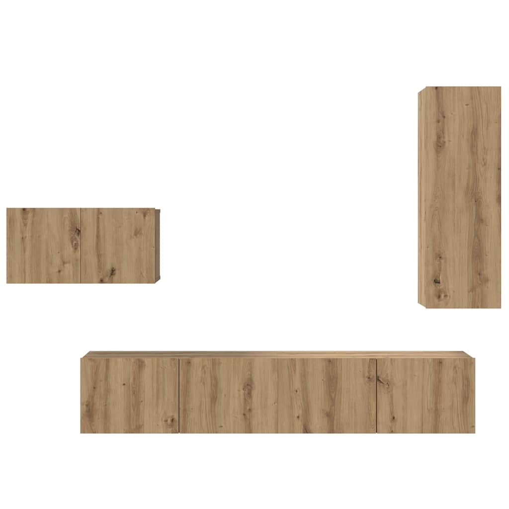 TV-Schrank-Set 4 pcs Artisan-Eiche 30,5 x 30 x 90 cm
