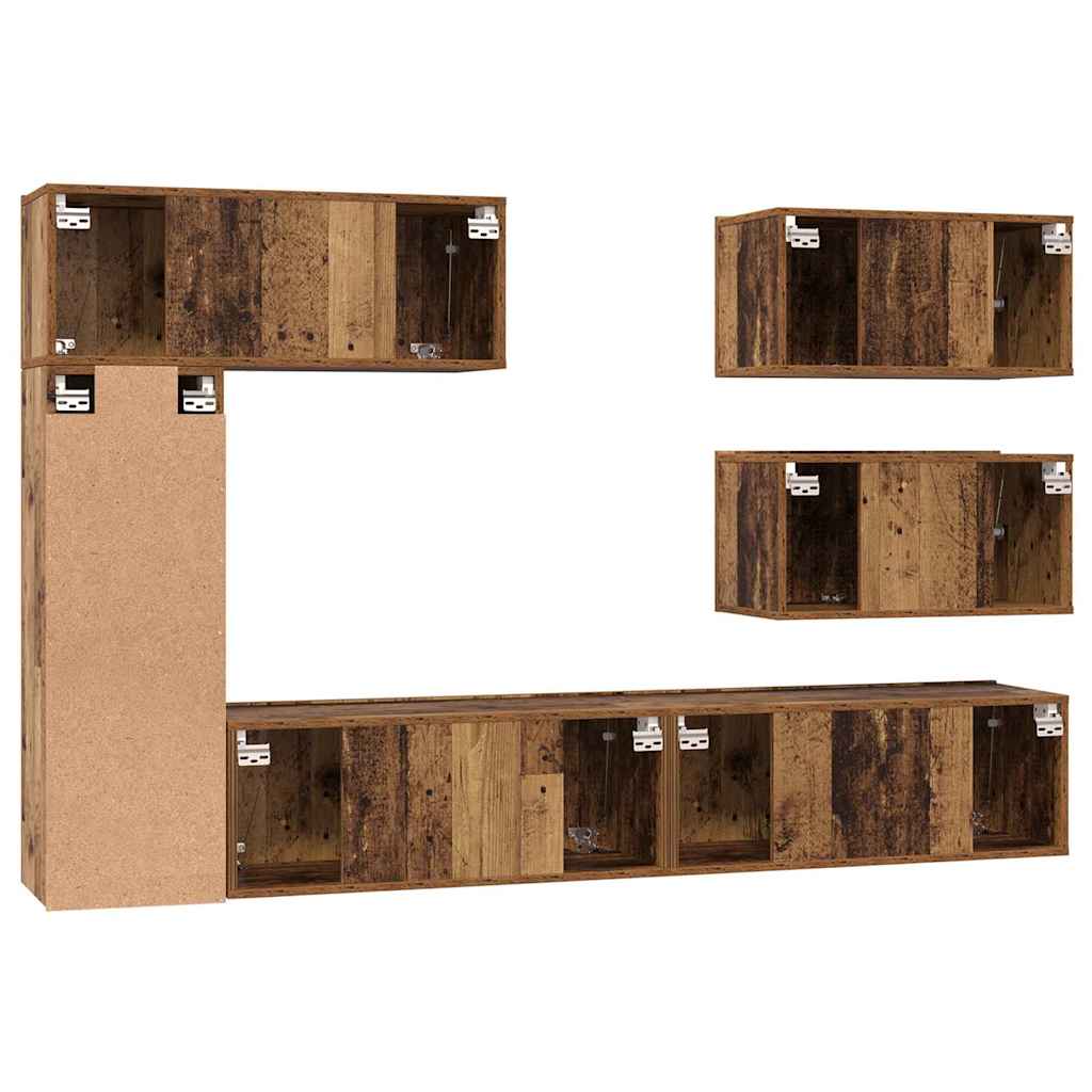 TV-Schrankset 6 stk. Altholz Holzwerkstoff