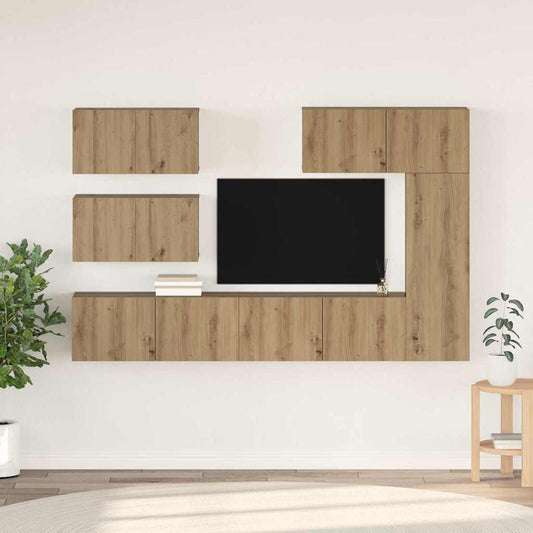 TV-Möbel-Set Wandmontiert 6 pcs Artisan-Eiche 30,5 x 30 x 90 cm
