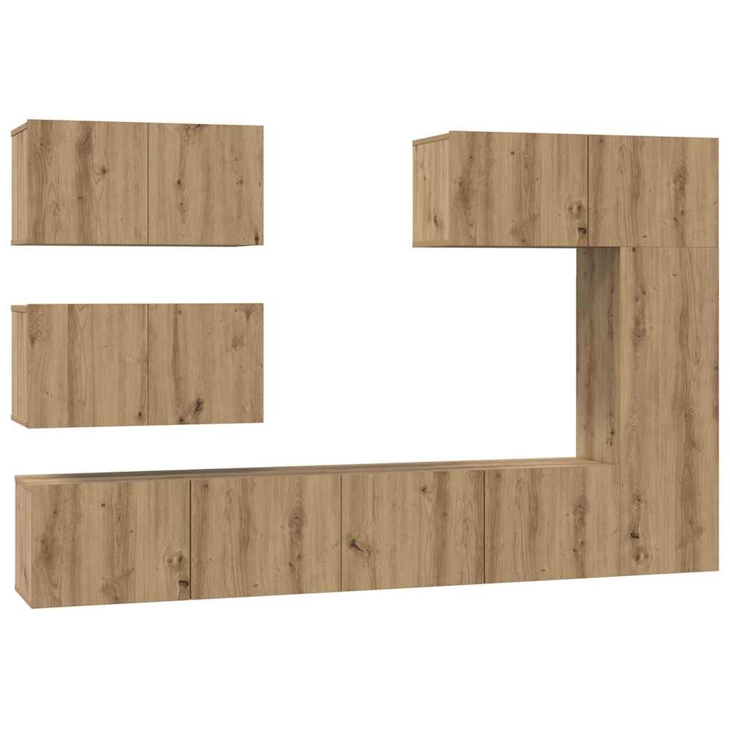 TV-Schrankset 6 stk. Artisan-Eiche Holzwerkstoff