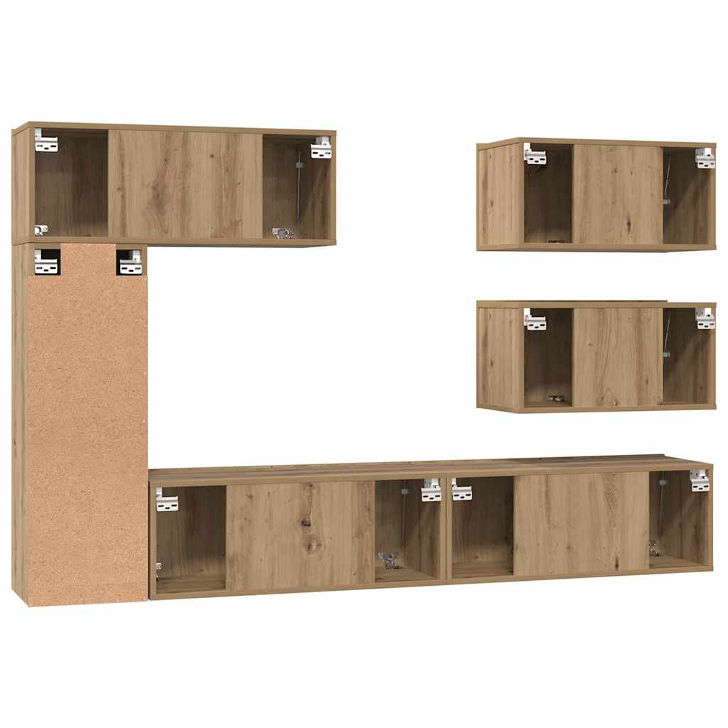 TV-Schrankset 6 stk. Artisan-Eiche Holzwerkstoff