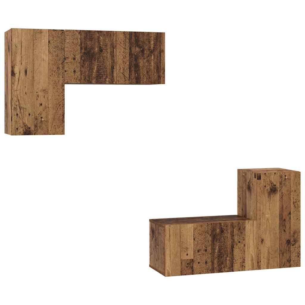 TV-Schrank-Set 4 pcs Altholz 60 x 30 x 30 cm Holzwerkstoff