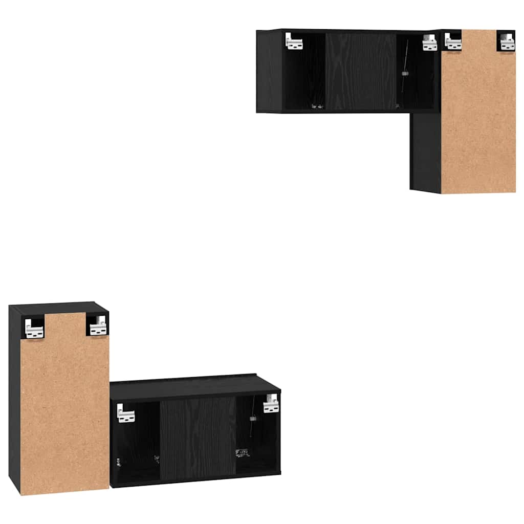 TV-Möbel-Set 4 pcs Schwarz Eichen-Optik 60 x 30 x 30 cm