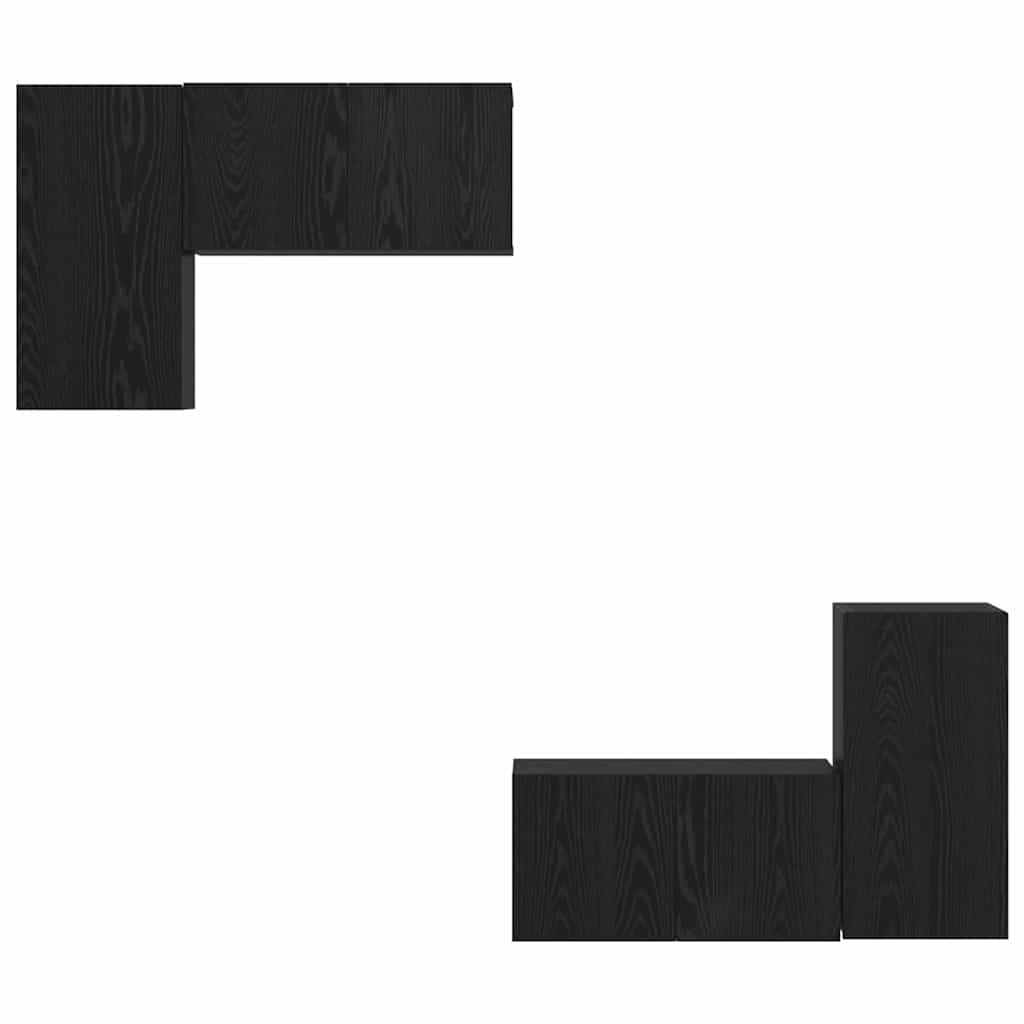 TV-Möbel-Set 4 pcs Schwarz Eichen-Optik 60 x 30 x 30 cm