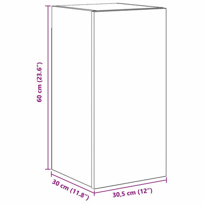 Wand-TV-Schrank 2 stk. Schwarz Eichen-Optik Holzwerkstoff