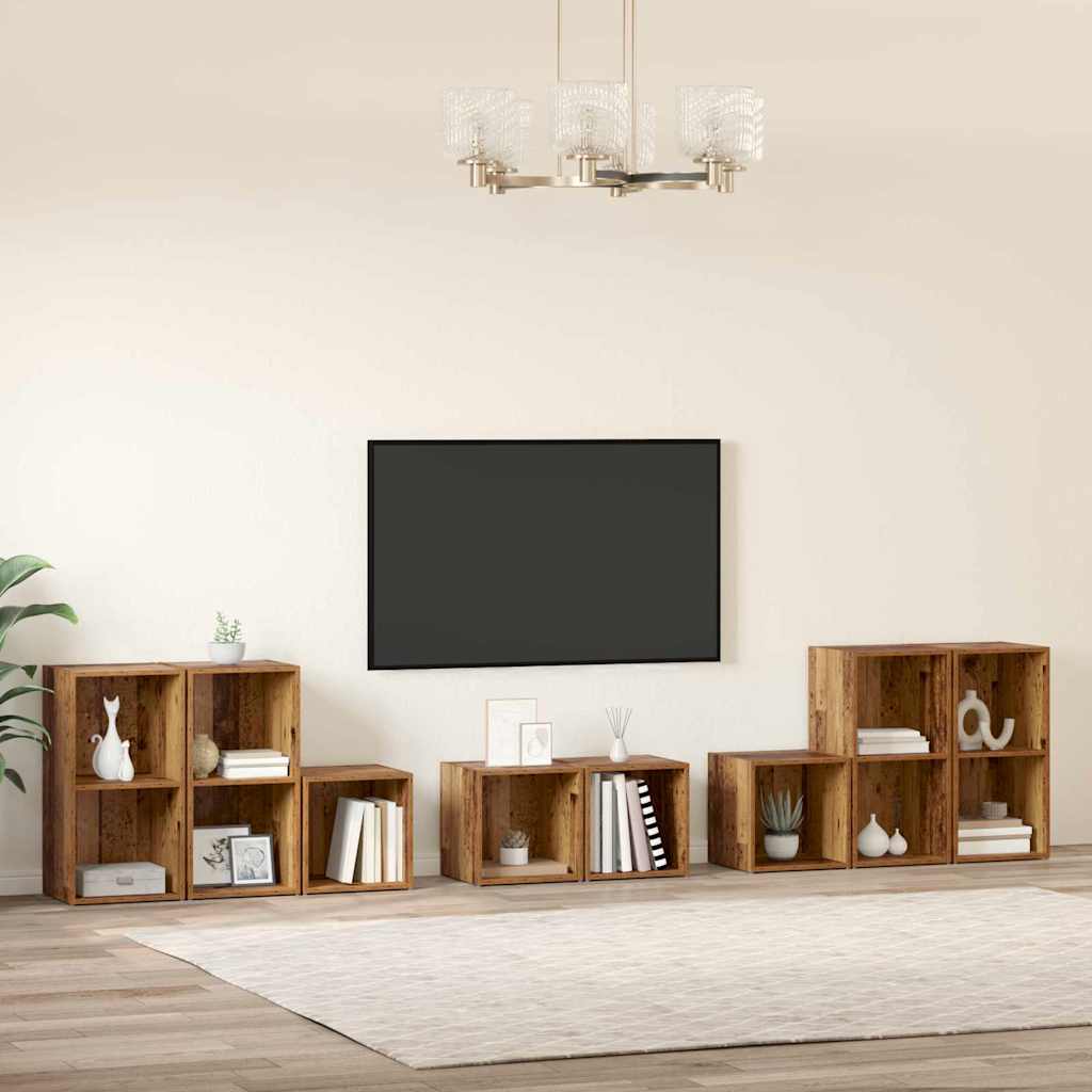 TV-Schrank Set 8 stk. Altholz Holzwerkstoff