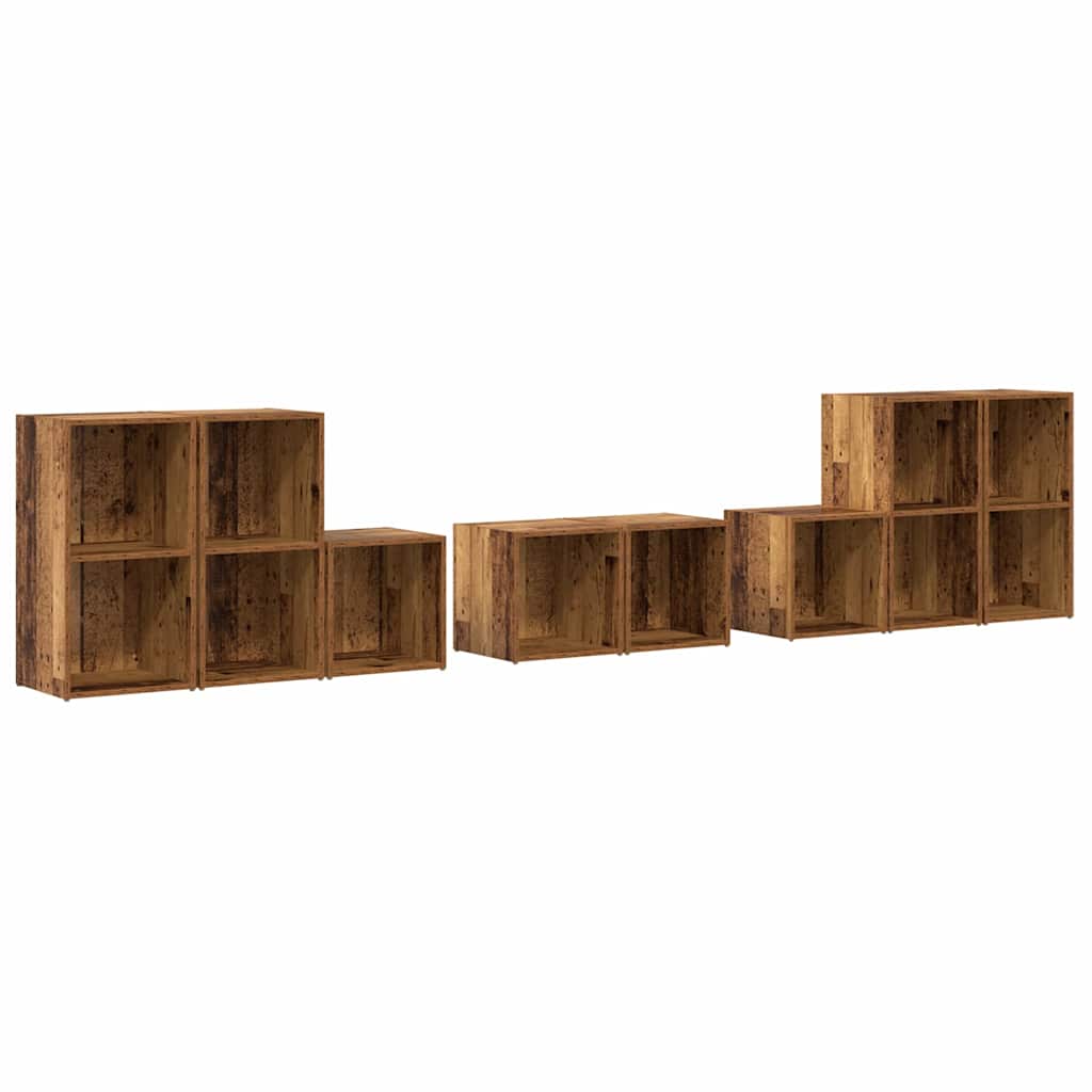 TV-Schrank Set 8 stk. Altholz Holzwerkstoff