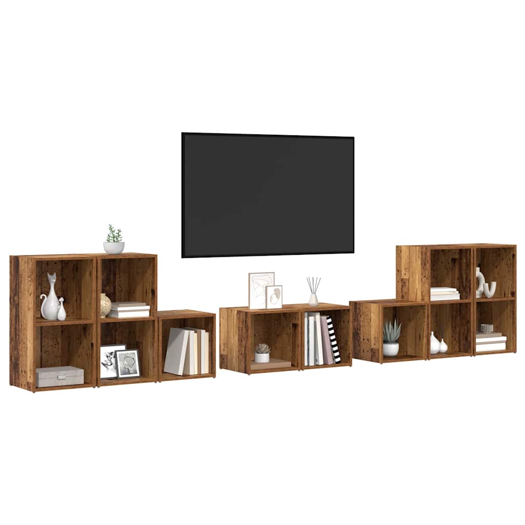 TV-Schrank Set 8 stk. Altholz Holzwerkstoff