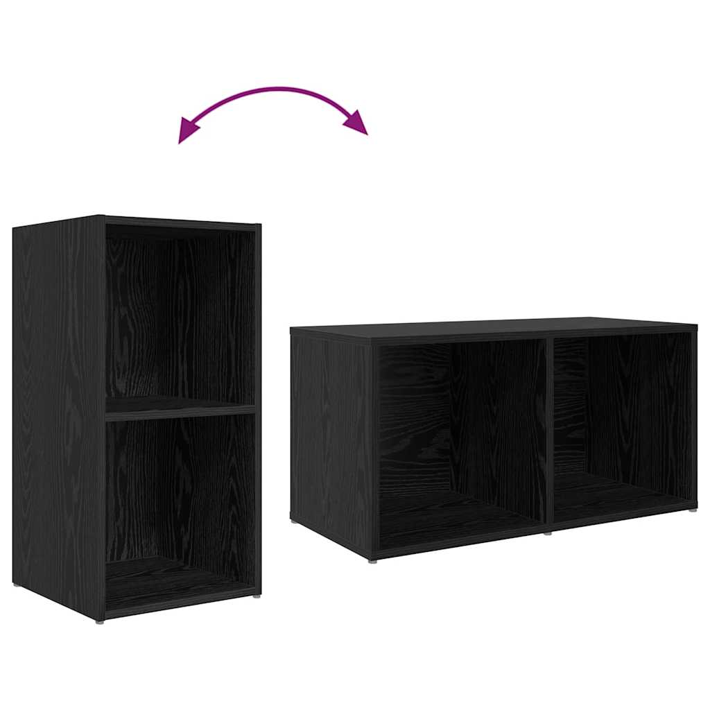 TV-Schrank Set 8 pcs Schwarz Eichen-Optik 37 x 35 x 72 cm
