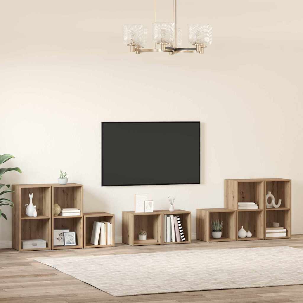 TV-Schrank Set 8 pcs Artisan-Eiche 37 x 35 x 72 cm