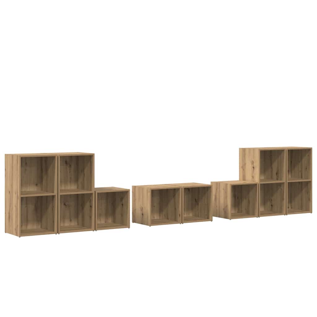 TV-Schrank Set 8 pcs Artisan-Eiche 37 x 35 x 72 cm