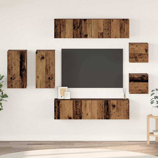 TV-Schranksystem 8 pcs Altholz 30,5 x 30 x 60 cm Holzwerkstoff