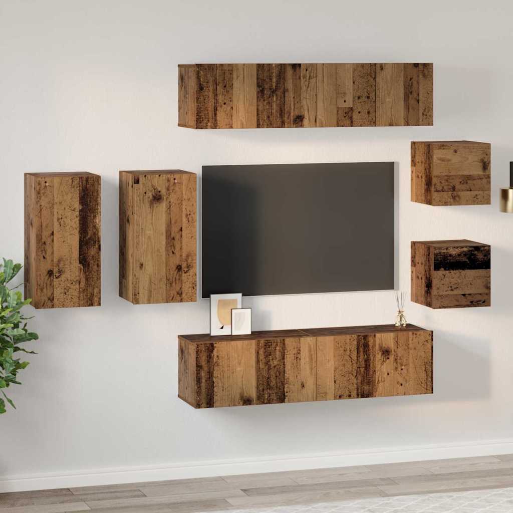 TV-Schranksystem 8 pcs Altholz 30,5 x 30 x 60 cm Holzwerkstoff