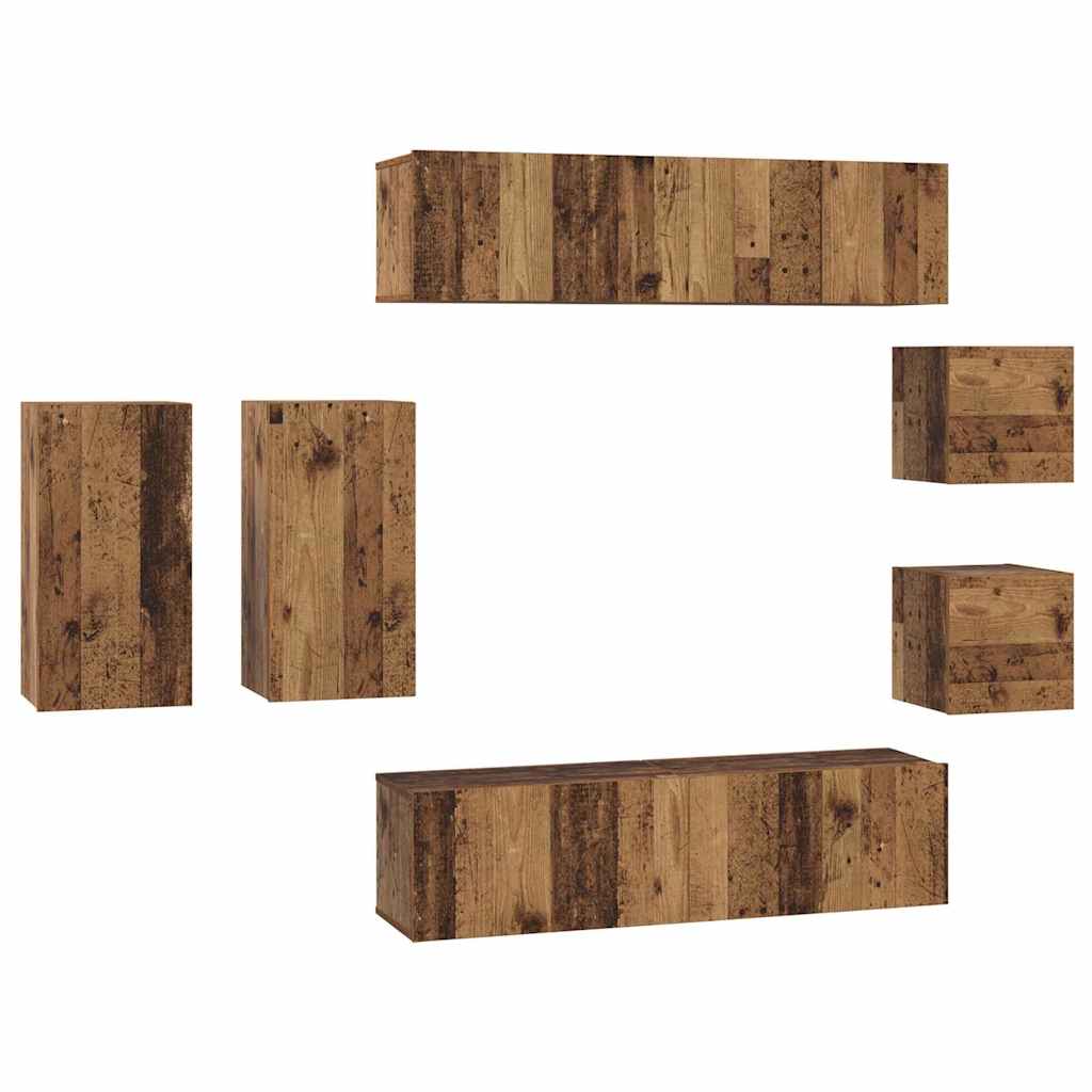 TV-Schranksystem 8 pcs Altholz 30,5 x 30 x 60 cm Holzwerkstoff
