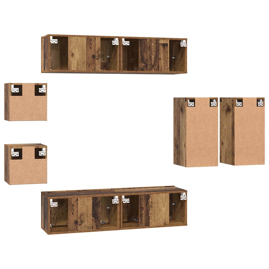 TV-Schranksystem 8 pcs Altholz 30,5 x 30 x 60 cm Holzwerkstoff