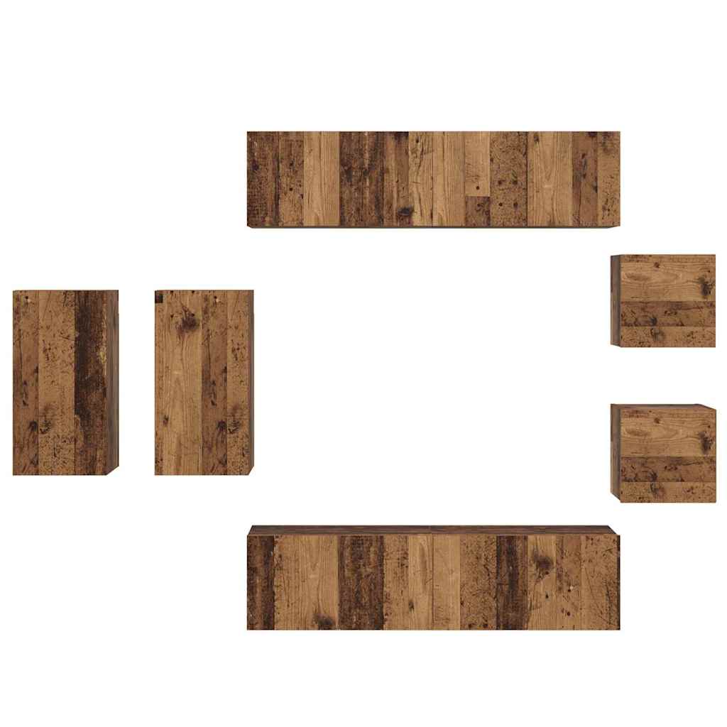 TV-Schranksystem 8 pcs Altholz 30,5 x 30 x 60 cm Holzwerkstoff