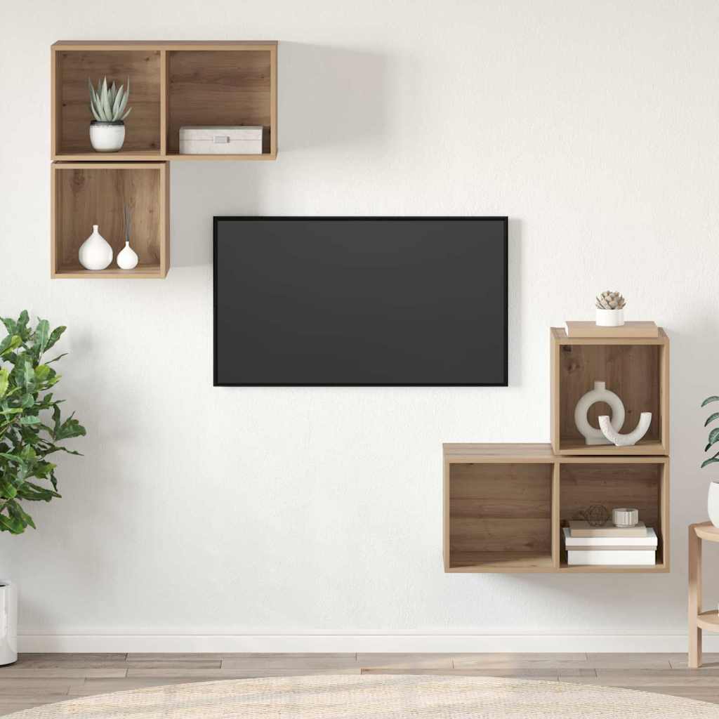 TV-Schrankset 4 pcs Artisan-Eiche Holzwerkstoff
