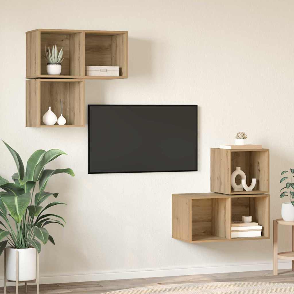 TV-Schrankset 4 pcs Artisan-Eiche Holzwerkstoff