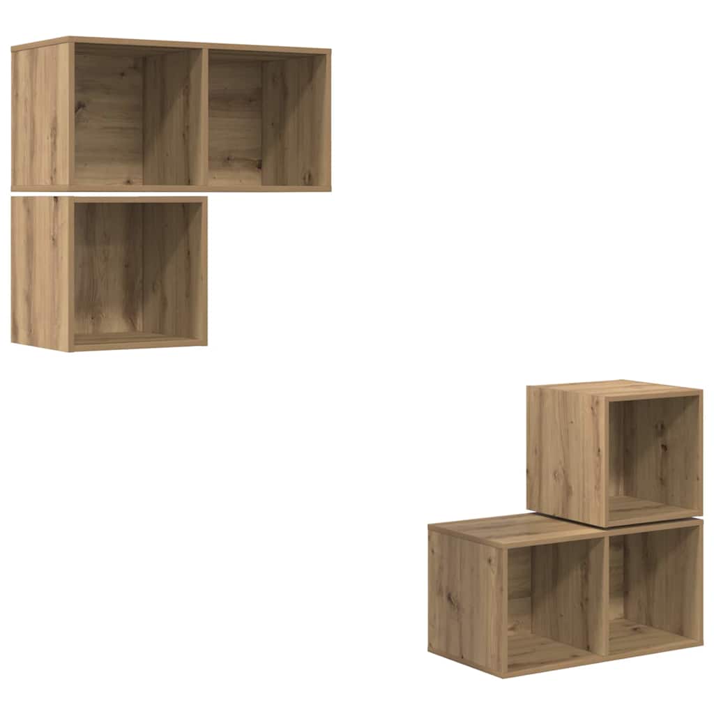TV-Schrankset 4 pcs Artisan-Eiche Holzwerkstoff