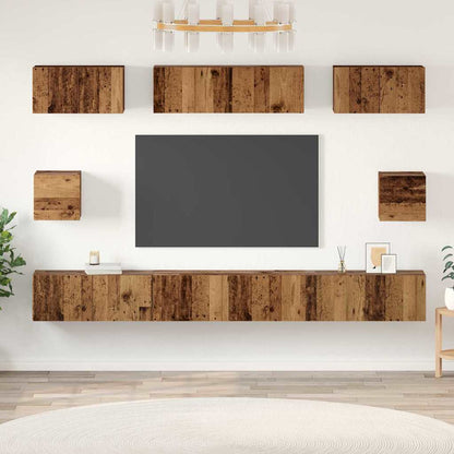 TV-Schrankset 8 stk. Altholz Holzwerkstoff