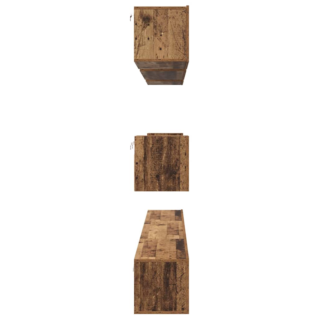TV-Schrank Set Wandmontiert Altholz Holzwerkstoff